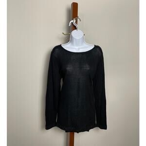Apt. 9 Black Lightweight Slightly Sheer High‑Low Tunic Sweater Size L NWT